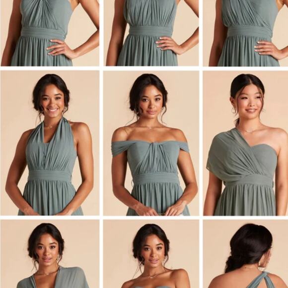 Birdy Grey Grace Convertible Dress Gown Chiffon Rose Quartz Small NWT - Picture 7 of 13